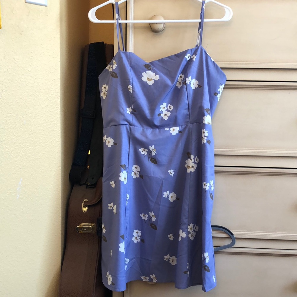 Satin floral lavender dress